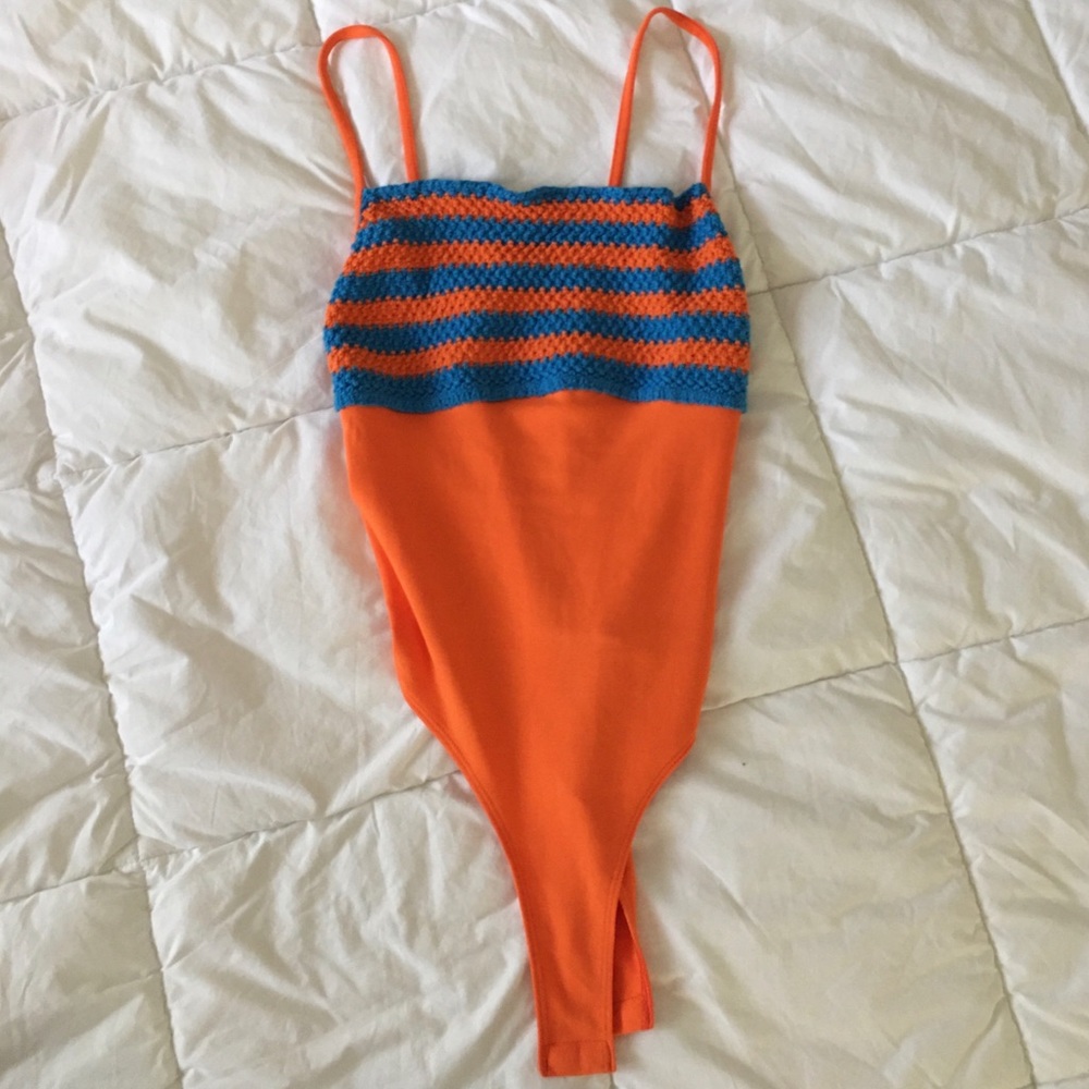 Zara Orange/Blue Bodysuit